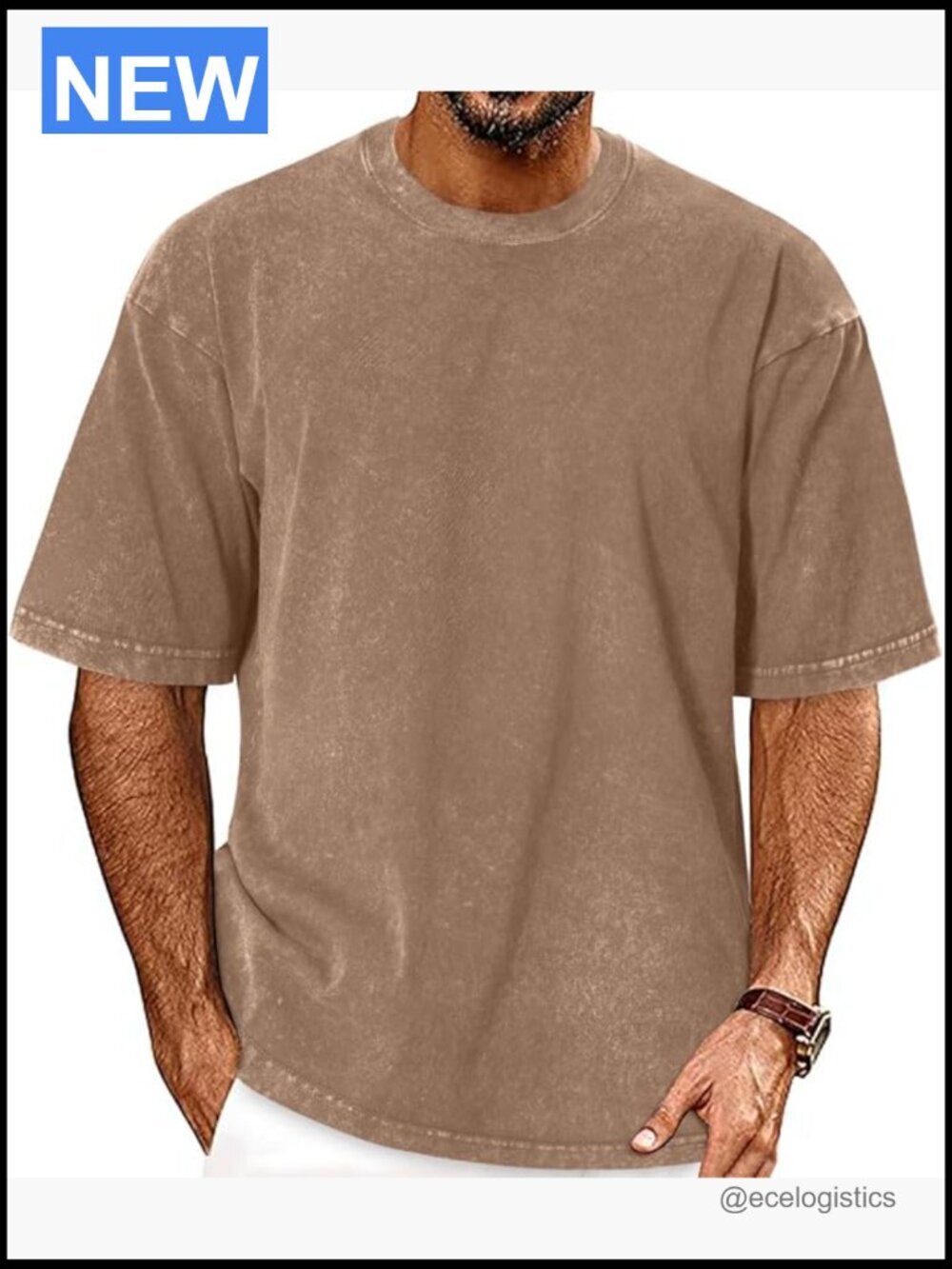 Oversized Washed Cotton T-Shirt Loose Fit Short Sleeve Tee
